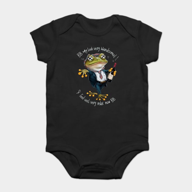 Frog Hold the Wine Bottle Baby Bodysuit by animegirlnft